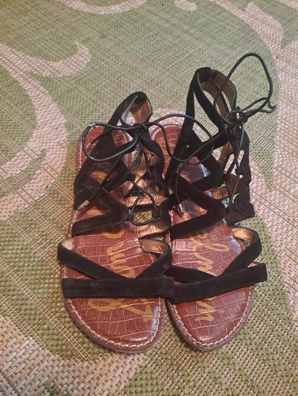 Sam Edelman Women’s Black Lace-Up Gladiator Sandals